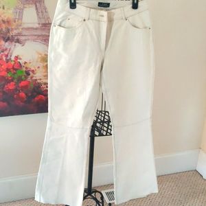 NWOT white 4/5/6 FashionConcept genuine leather pants size 8
